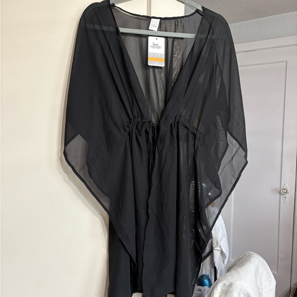 Black Sheer Swim Cover-Up